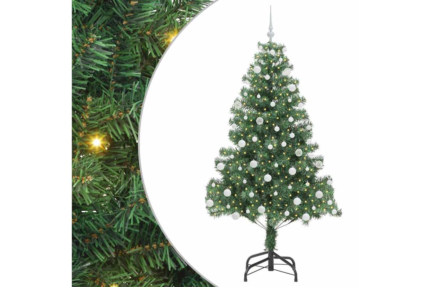 Vidaxl Christmas Tree With 300 Leds With Stand Green 180 Cm Pvc-2