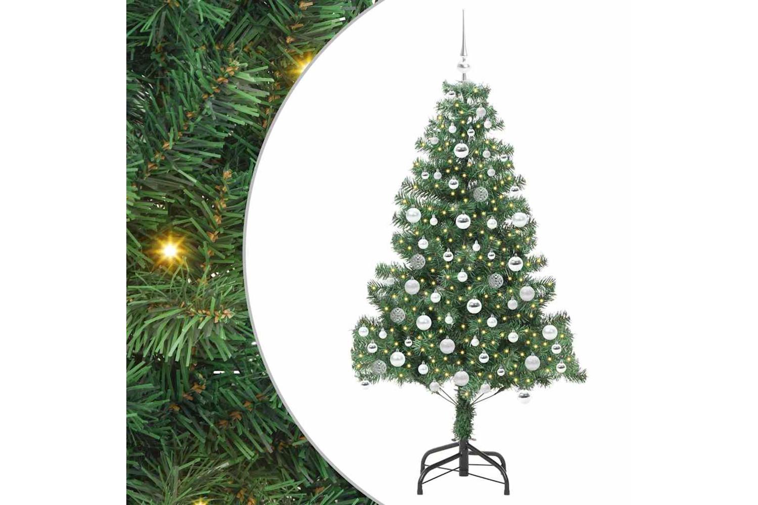 Vidaxl Christmas Tree With 300 Leds With Stand Green 180 Cm Pvc-2