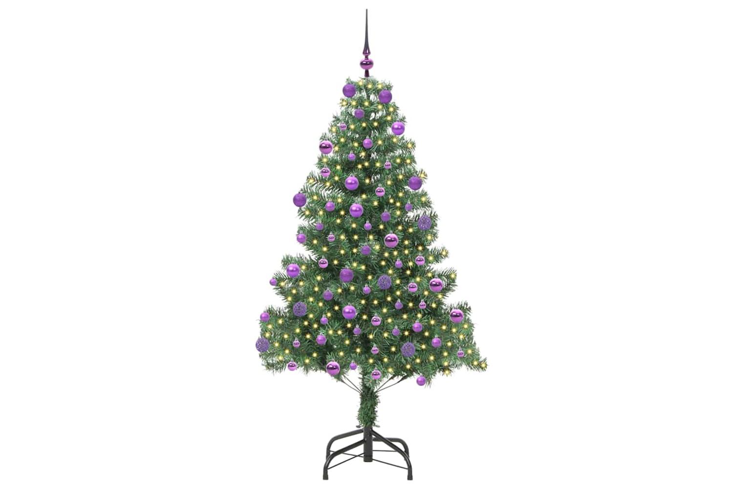 Vidaxl Christmas Tree With 300 Leds With Stand Green 180 Cm Pvc-3