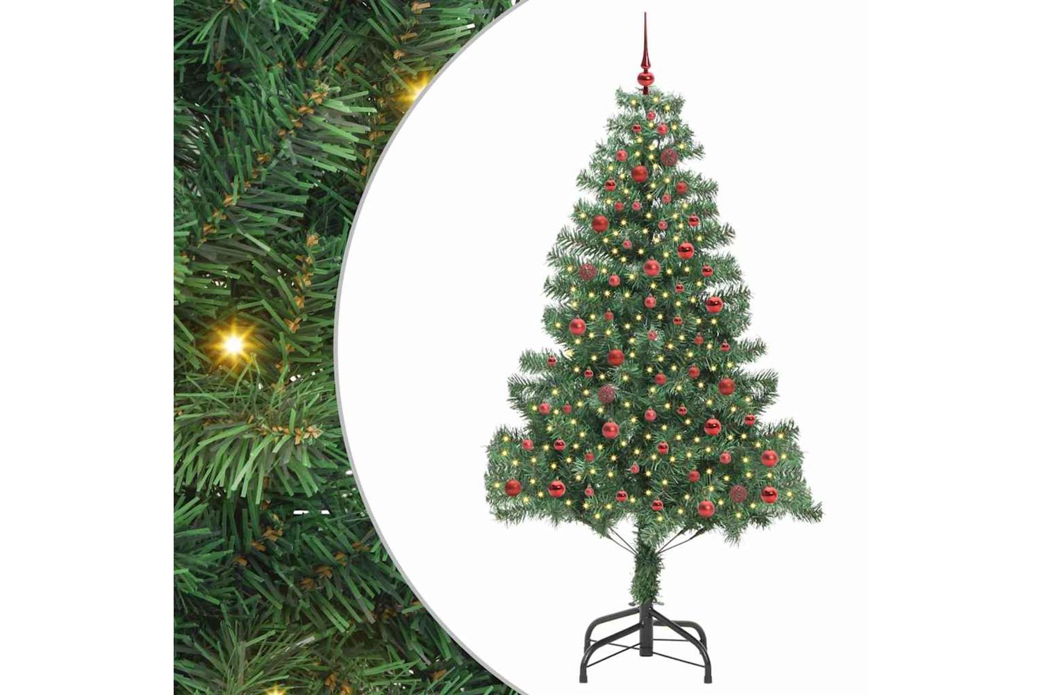 Vidaxl Christmas Tree With 300 Leds With Stand Green 210 Cm Pvc-2