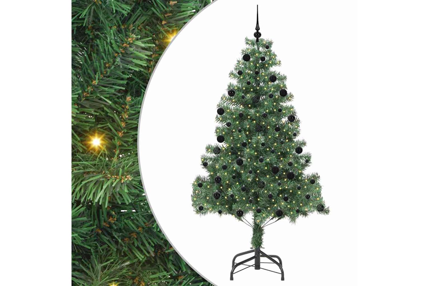 Vidaxl Christmas Tree With 300 Leds With Stand Green 210 Cm Pvc-2