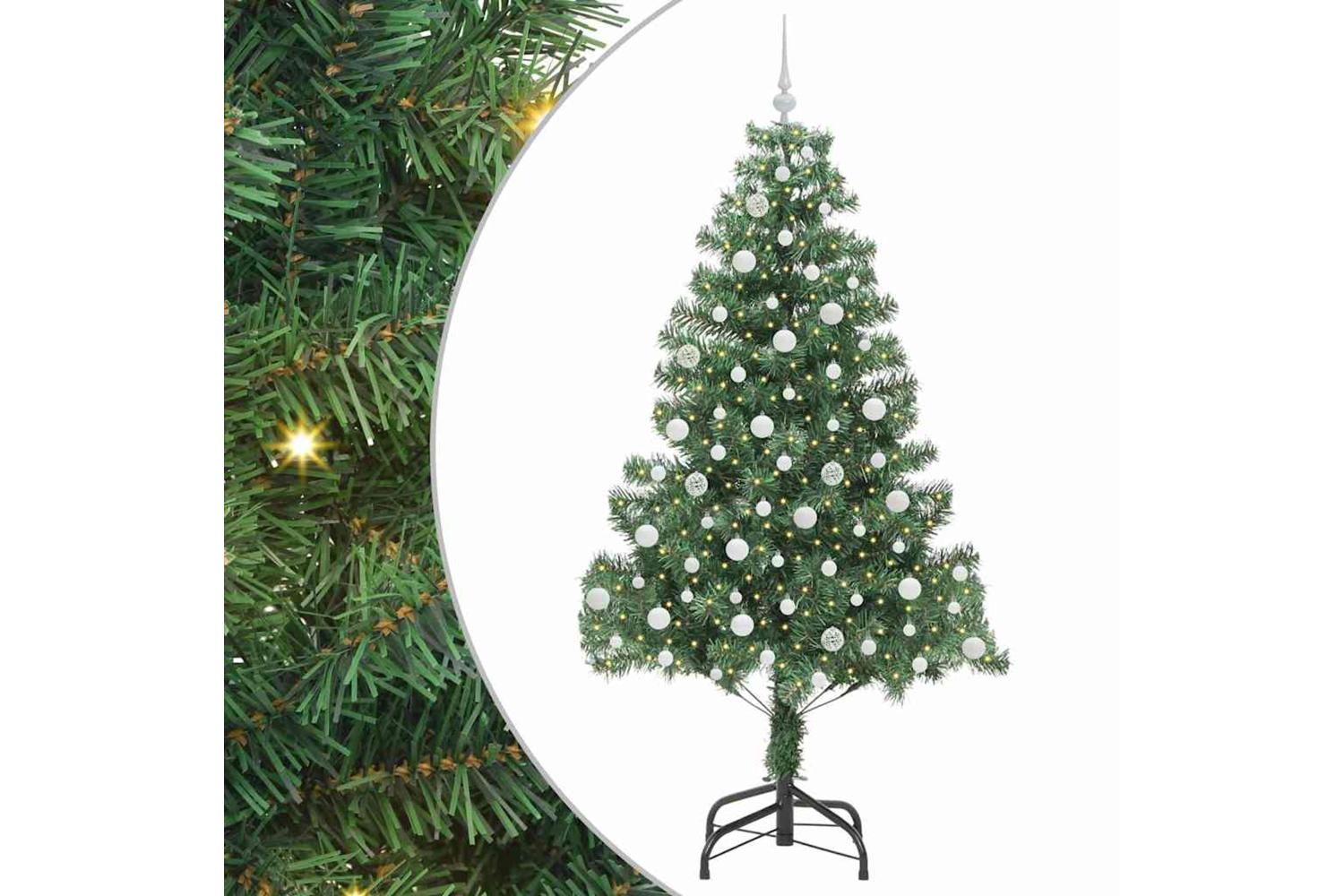 Vidaxl Christmas Tree With 300 Leds With Stand Green 210 Cm Pvc-2