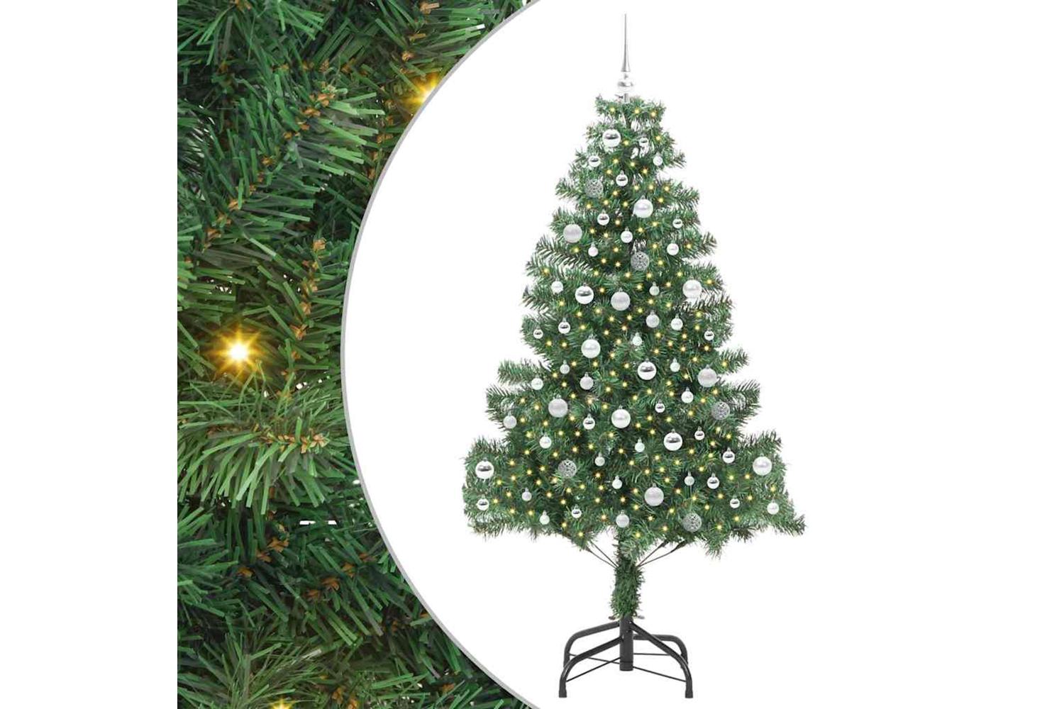 Vidaxl Christmas Tree With 300 Leds With Stand Green 210 Cm Pvc-2
