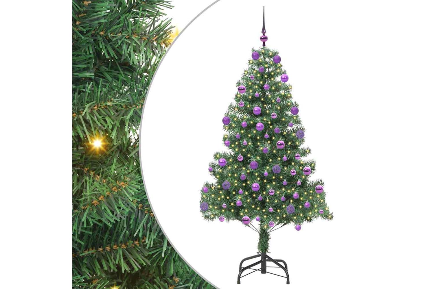 Vidaxl Christmas Tree With 300 Leds With Stand Green 210 Cm Pvc-2