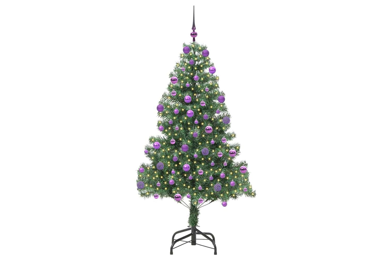 Vidaxl Christmas Tree With 300 Leds With Stand Green 210 Cm Pvc-3