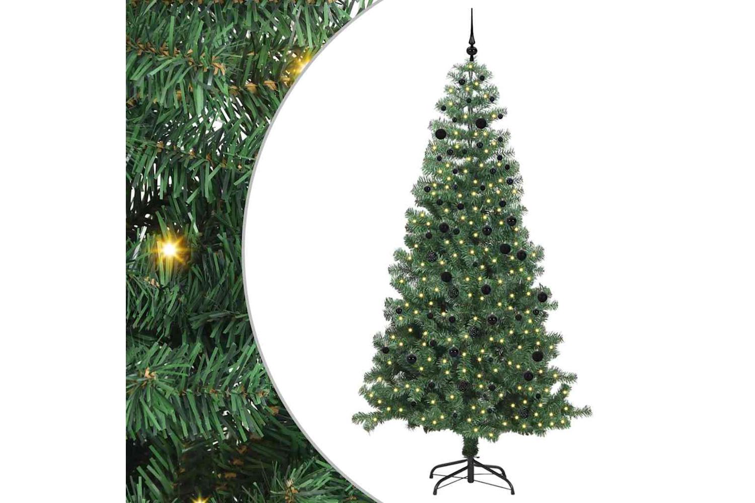 Vidaxl Christmas Tree With 300 Leds With Stand Green 240 Cm Pvc