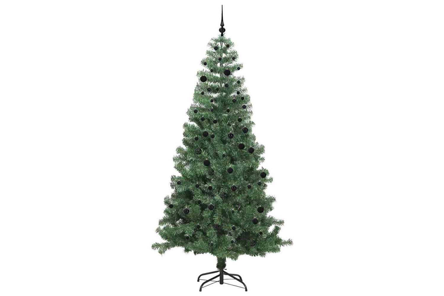Vidaxl Christmas Tree With 300 Leds With Stand Green 240 Cm Pvc-3