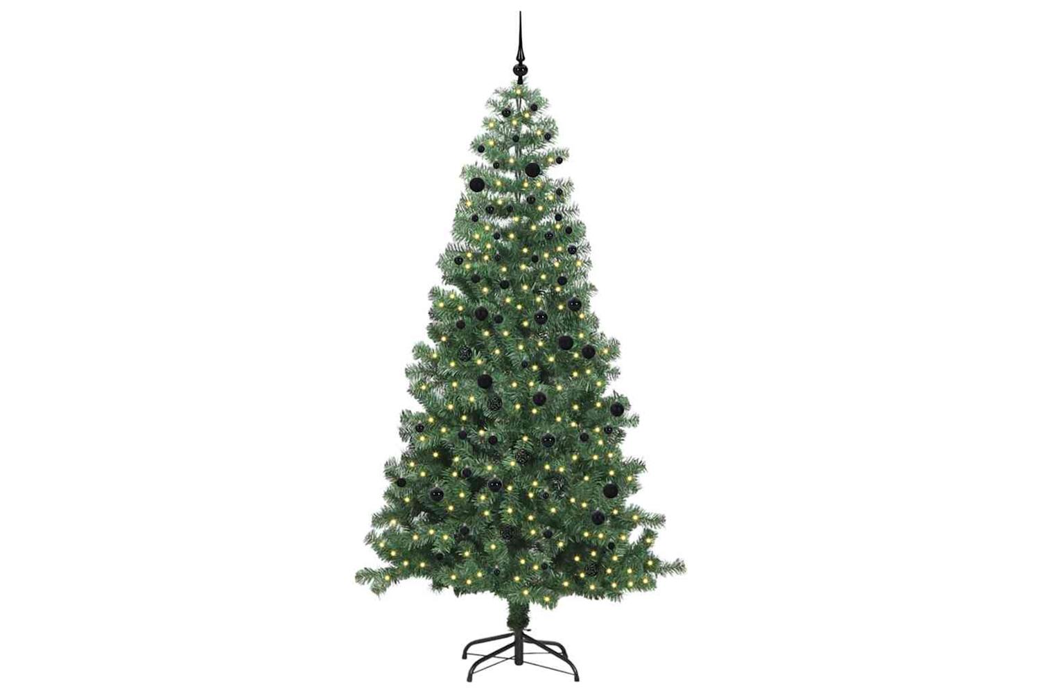 Vidaxl Christmas Tree With 300 Leds With Stand Green 240 Cm Pvc-4