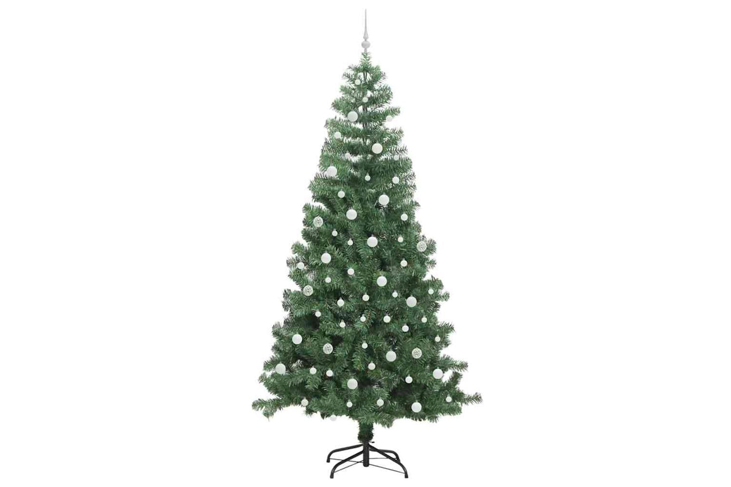Vidaxl Christmas Tree With 300 Leds With Stand Green 240 Cm Pvc-4