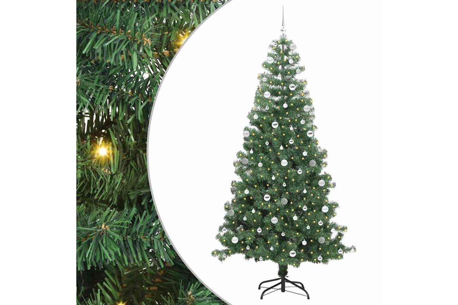 Vidaxl Christmas Tree With 300 Leds With Stand Green 240 Cm Pvc