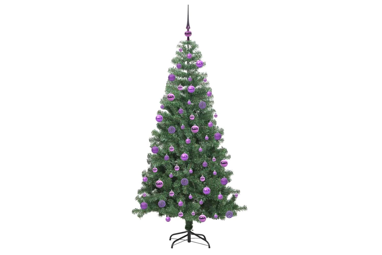 Vidaxl Christmas Tree With 300 Leds With Stand Green 240 Cm Pvc-4