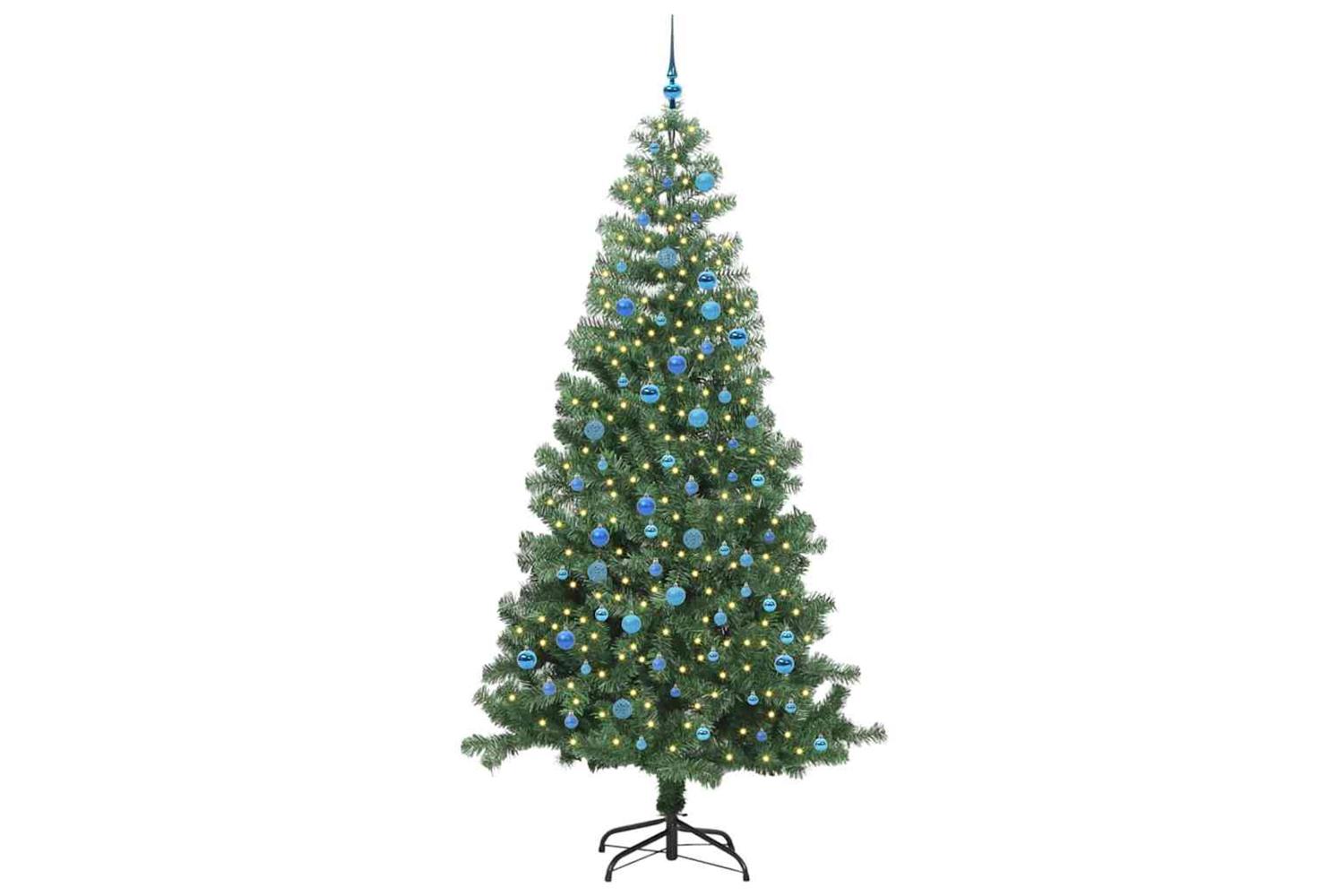 Vidaxl Christmas Tree With 300 Leds With Stand Green 240 Cm Pvc-3