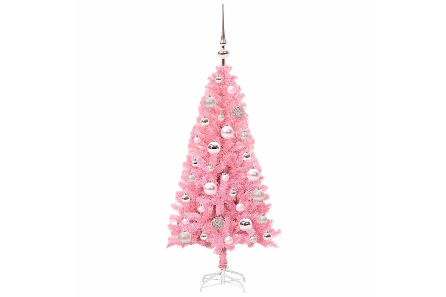 Vidaxl Christmas Tree With 150 Leds With Stand Pink 120 Cm Pvc-4