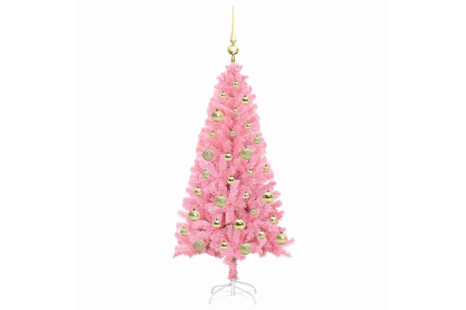 Vidaxl Christmas Tree With 150 Leds With Stand Pink 120 Cm Pvc-4