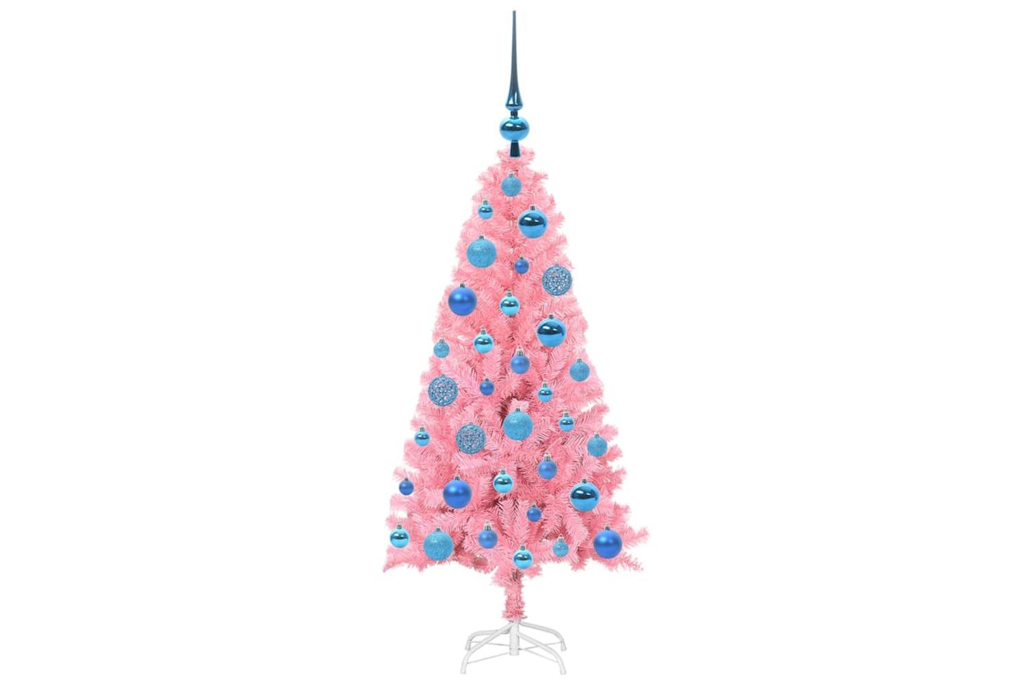 Vidaxl Christmas Tree With 150 Leds With Stand Pink 120 Cm Pvc-4