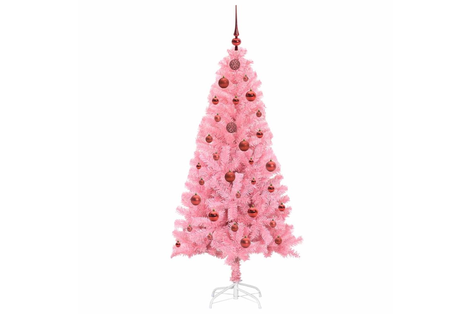 Vidaxl Christmas Tree With 150 Leds With Stand Pink 150 Cm Pvc-4