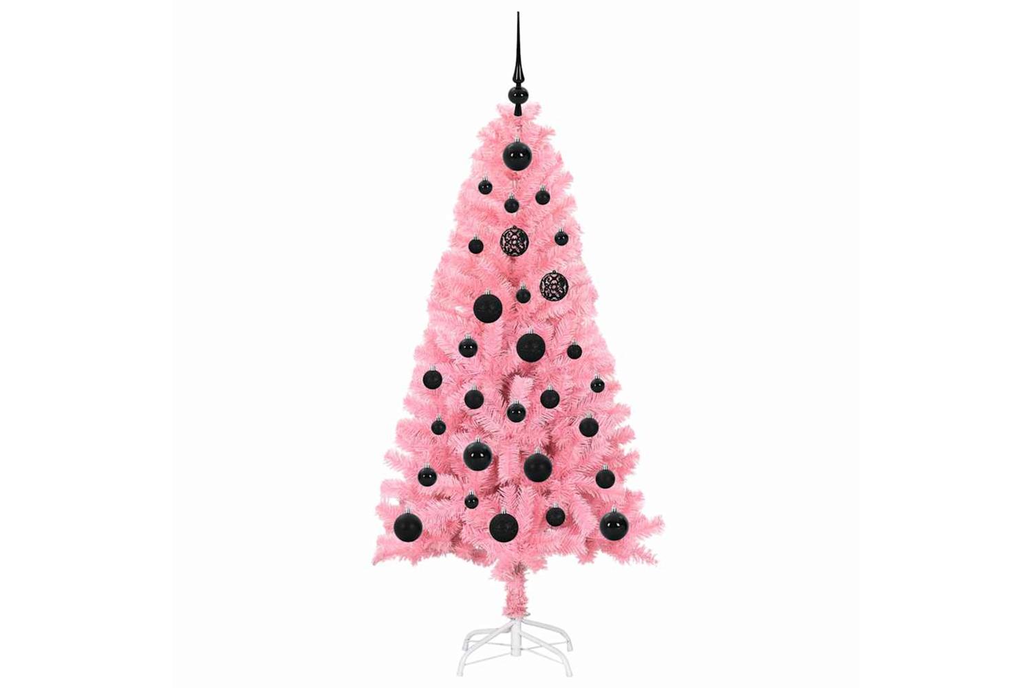 Vidaxl Christmas Tree With 150 Leds With Stand Pink 150 Cm Pvc-4