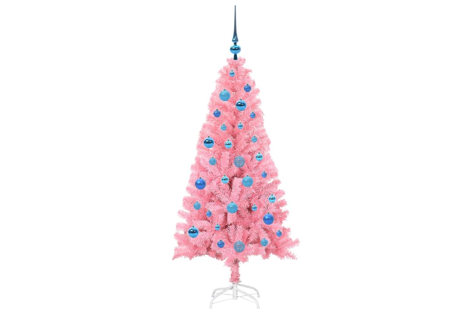 Vidaxl Christmas Tree With 150 Leds With Stand Pink 150 Cm Pvc-4