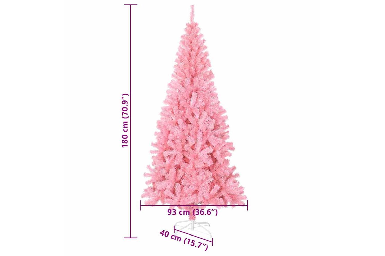 Vidaxl Christmas Tree With 300 Leds With Stand Pink 180 Cm Pvc-9