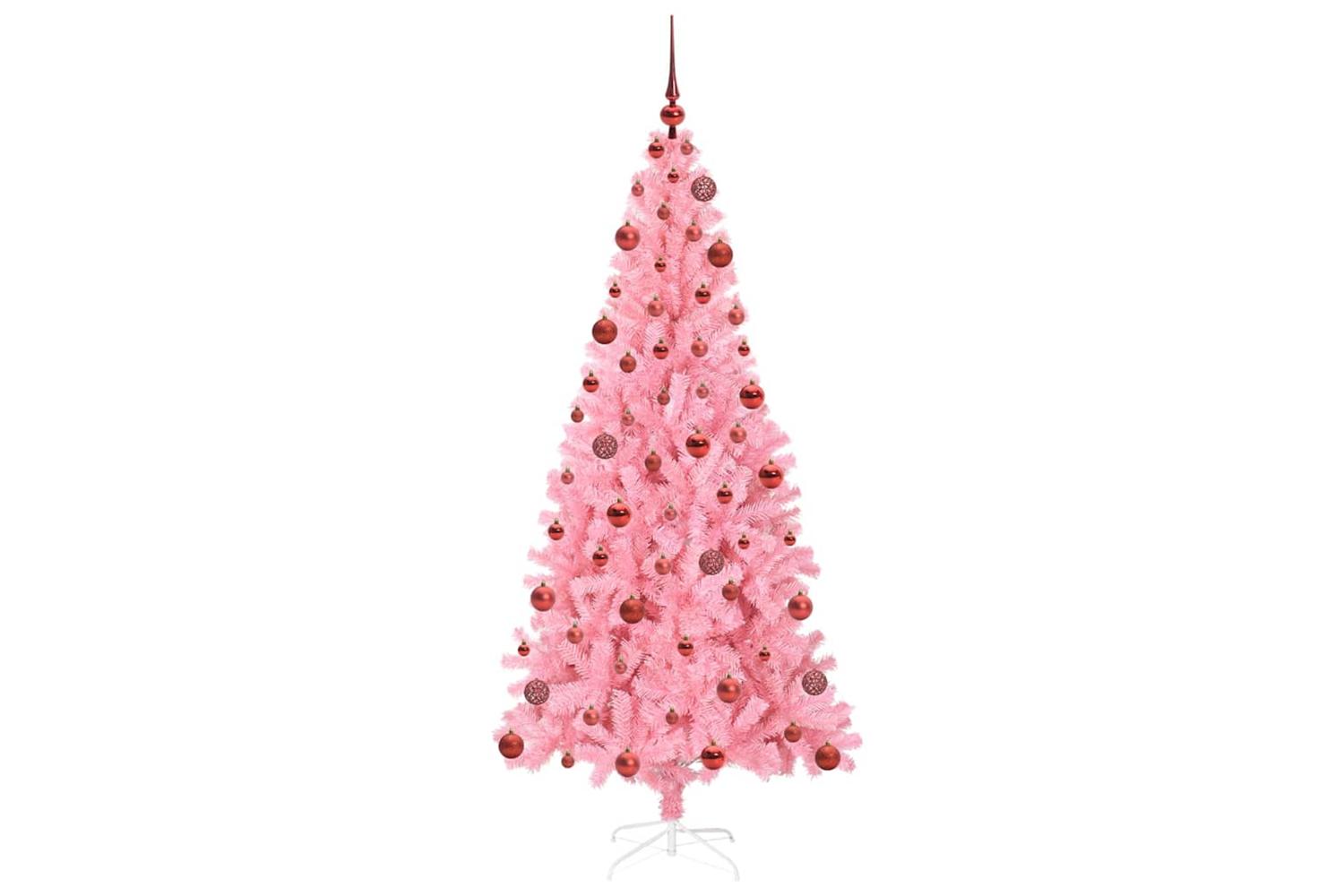 Vidaxl Christmas Tree With 300 Leds With Stand Pink 180 Cm Pvc-4