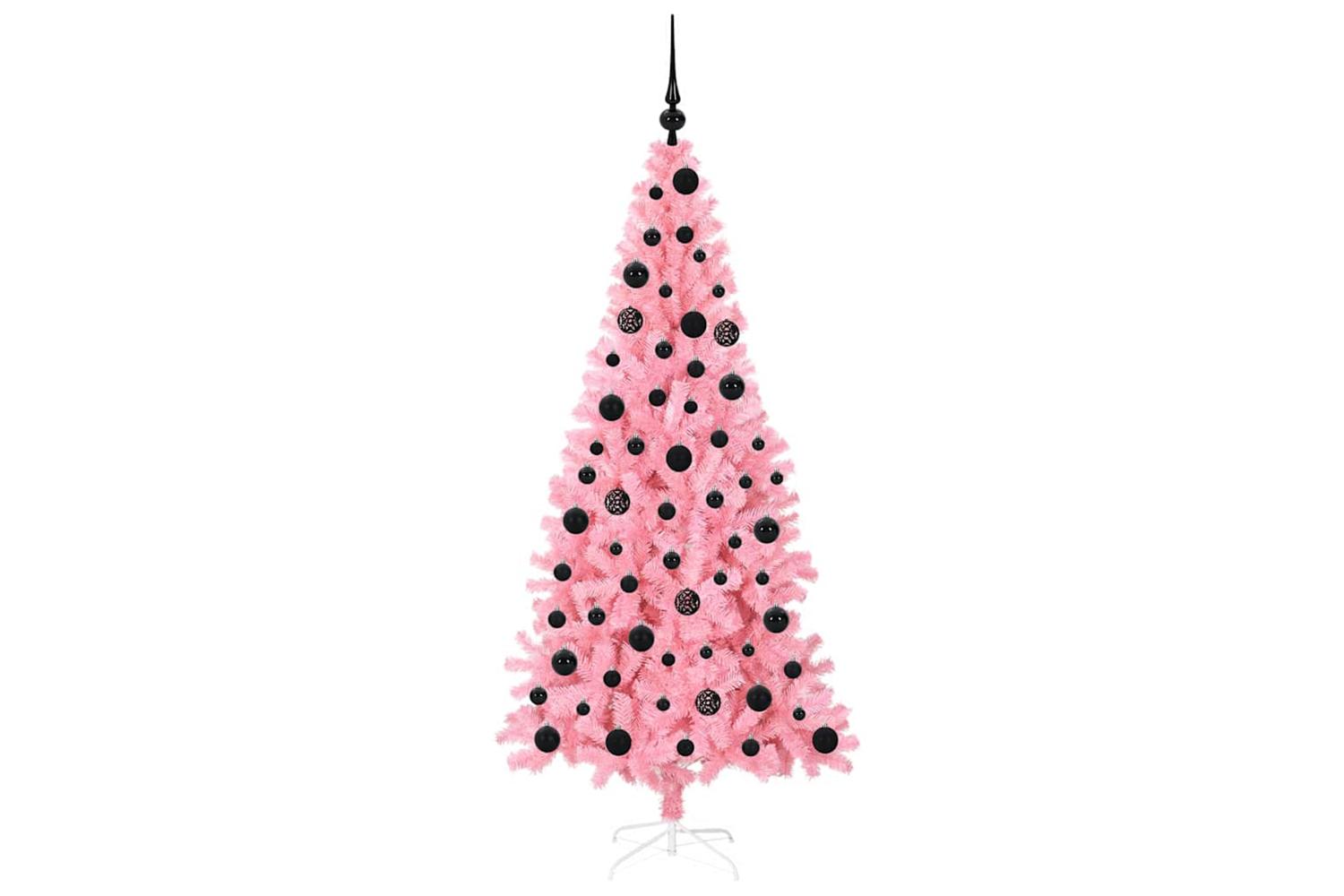 Vidaxl Christmas Tree With 300 Leds With Stand Pink 180 Cm Pvc-4