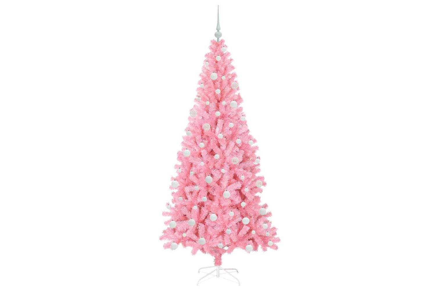 Vidaxl Christmas Tree With 300 Leds With Stand Pink 180 Cm Pvc-4