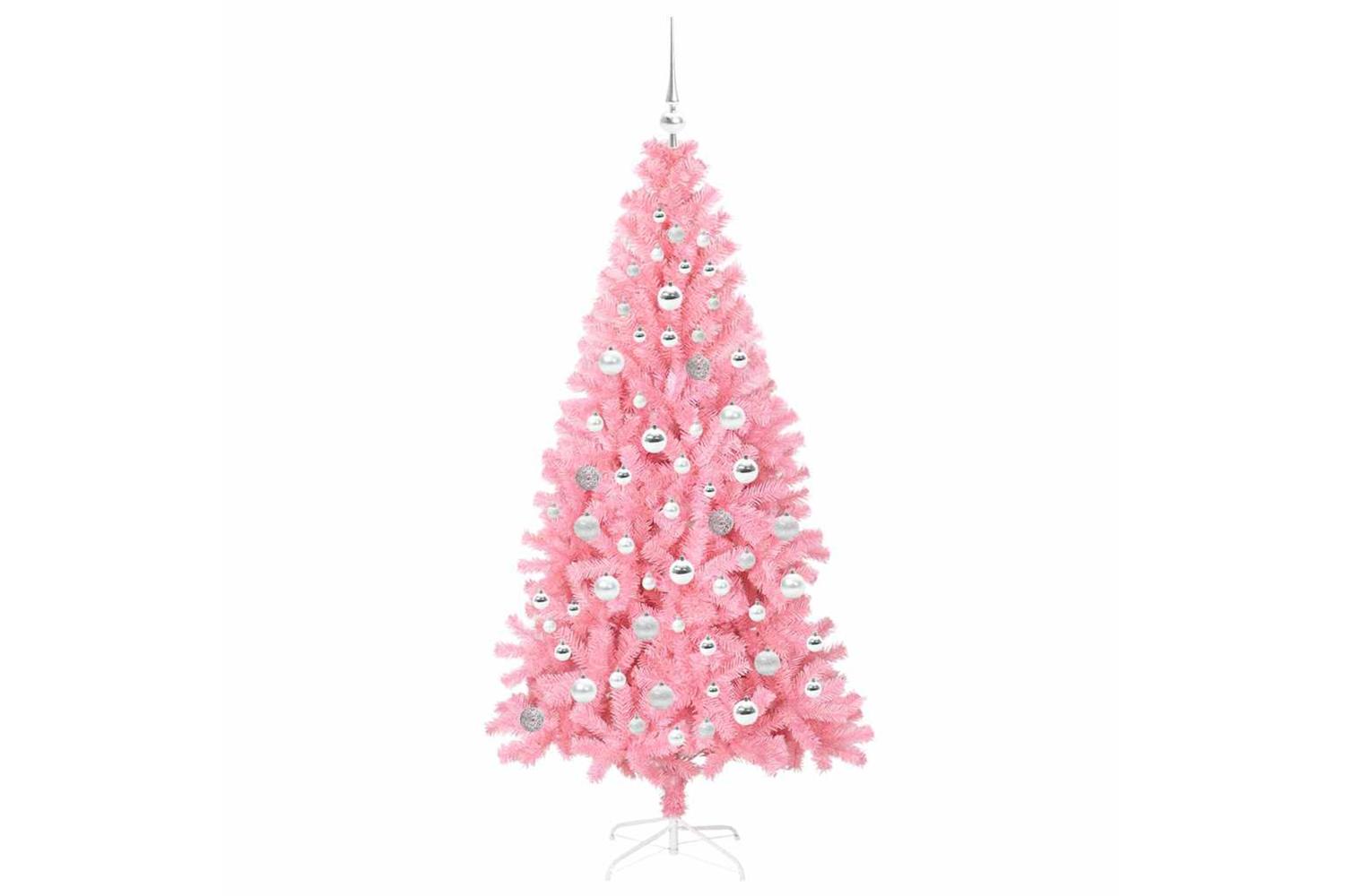 Vidaxl Christmas Tree With 300 Leds With Stand Pink 180 Cm Pvc-4