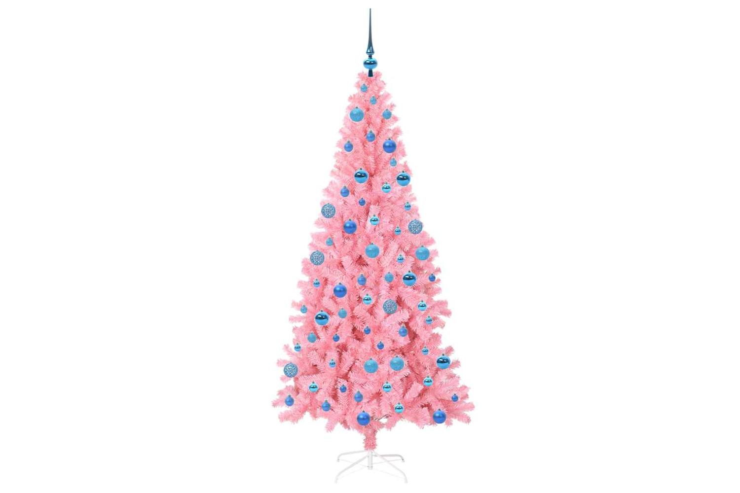 Vidaxl Christmas Tree With 300 Leds With Stand Pink 180 Cm Pvc-4