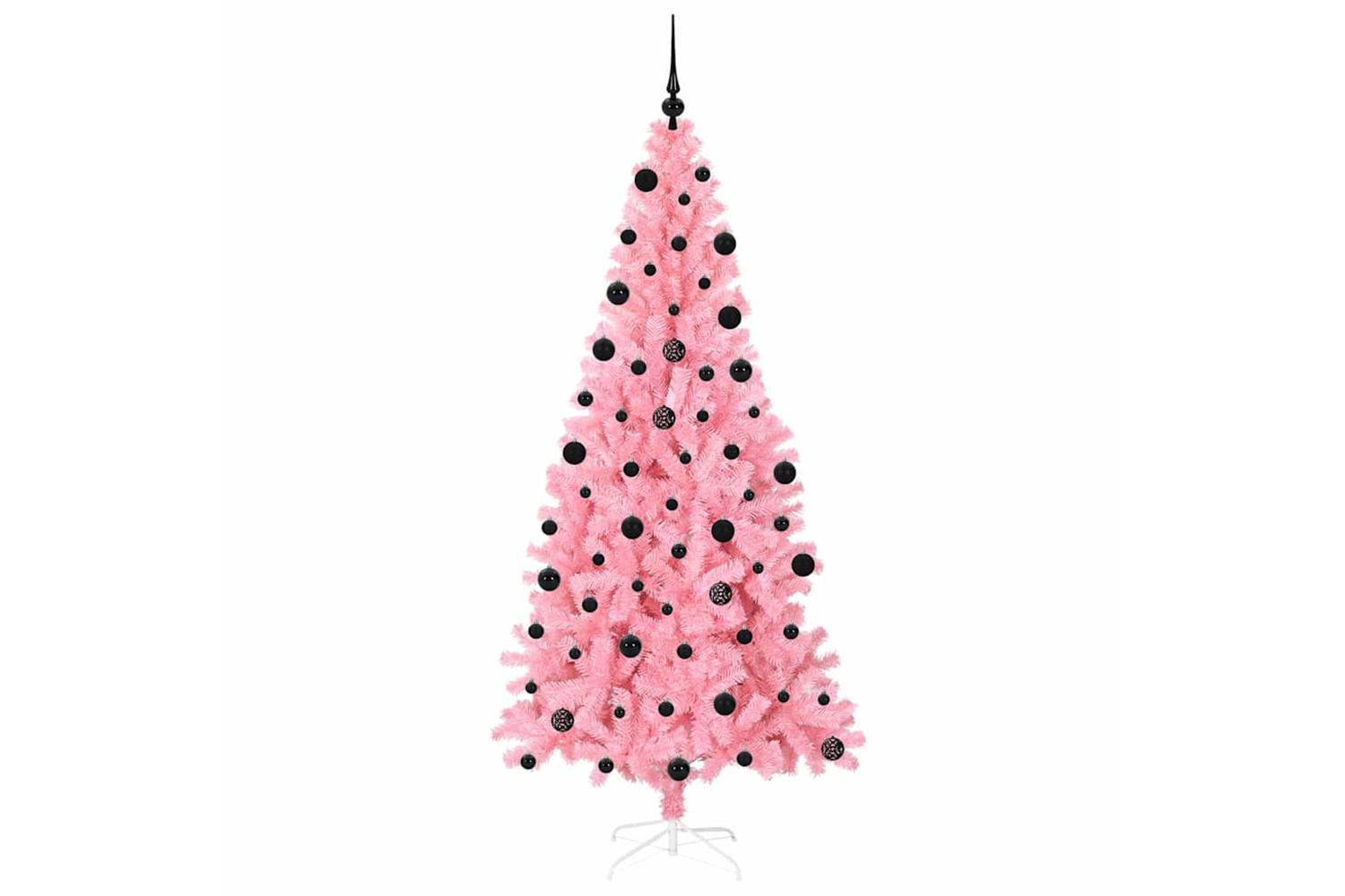 Vidaxl Christmas Tree With 300 Leds With Stand Pink 210 Cm Pvc-4