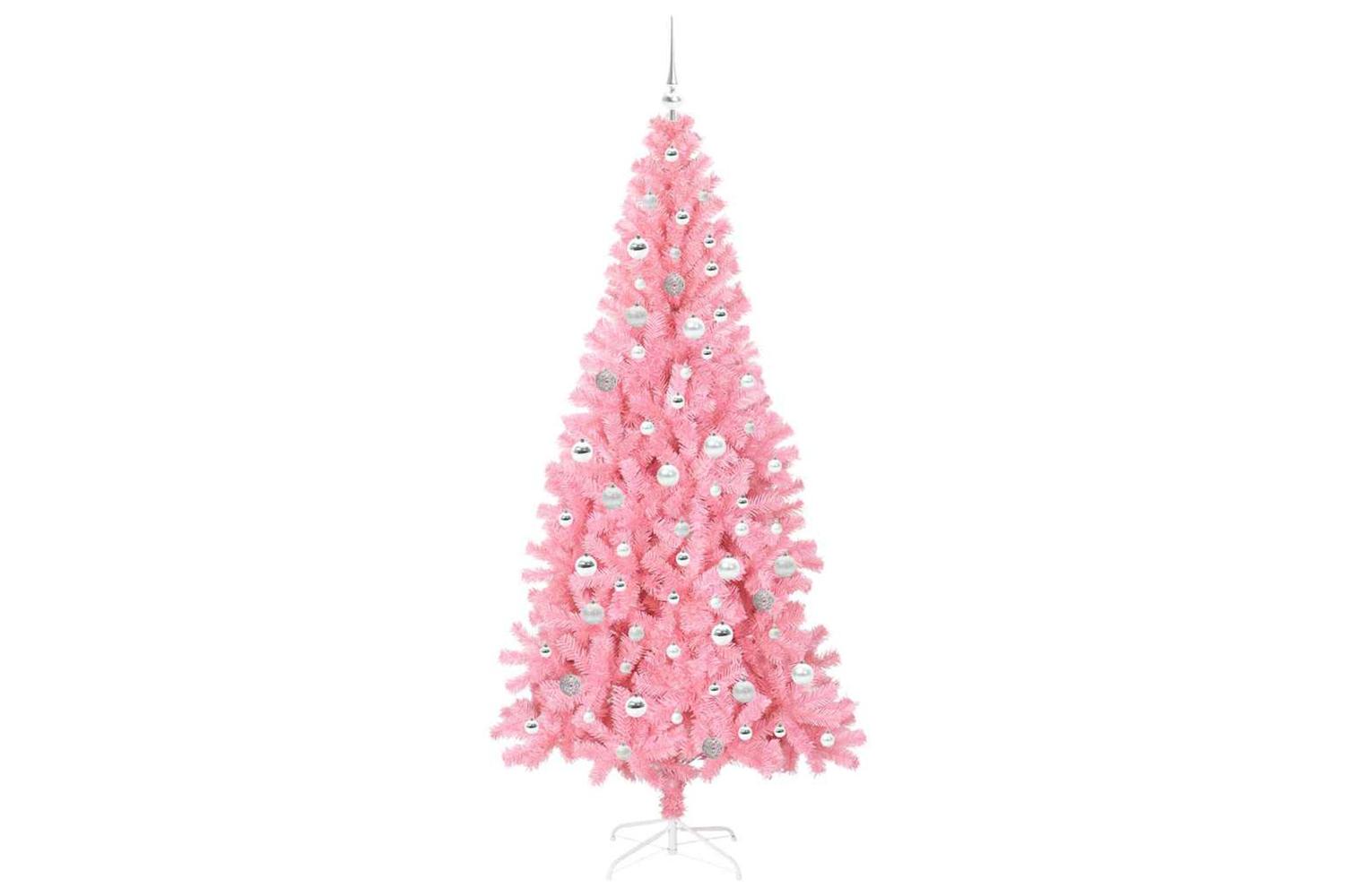 Vidaxl Christmas Tree With 300 Leds With Stand Pink 210 Cm Pvc-4
