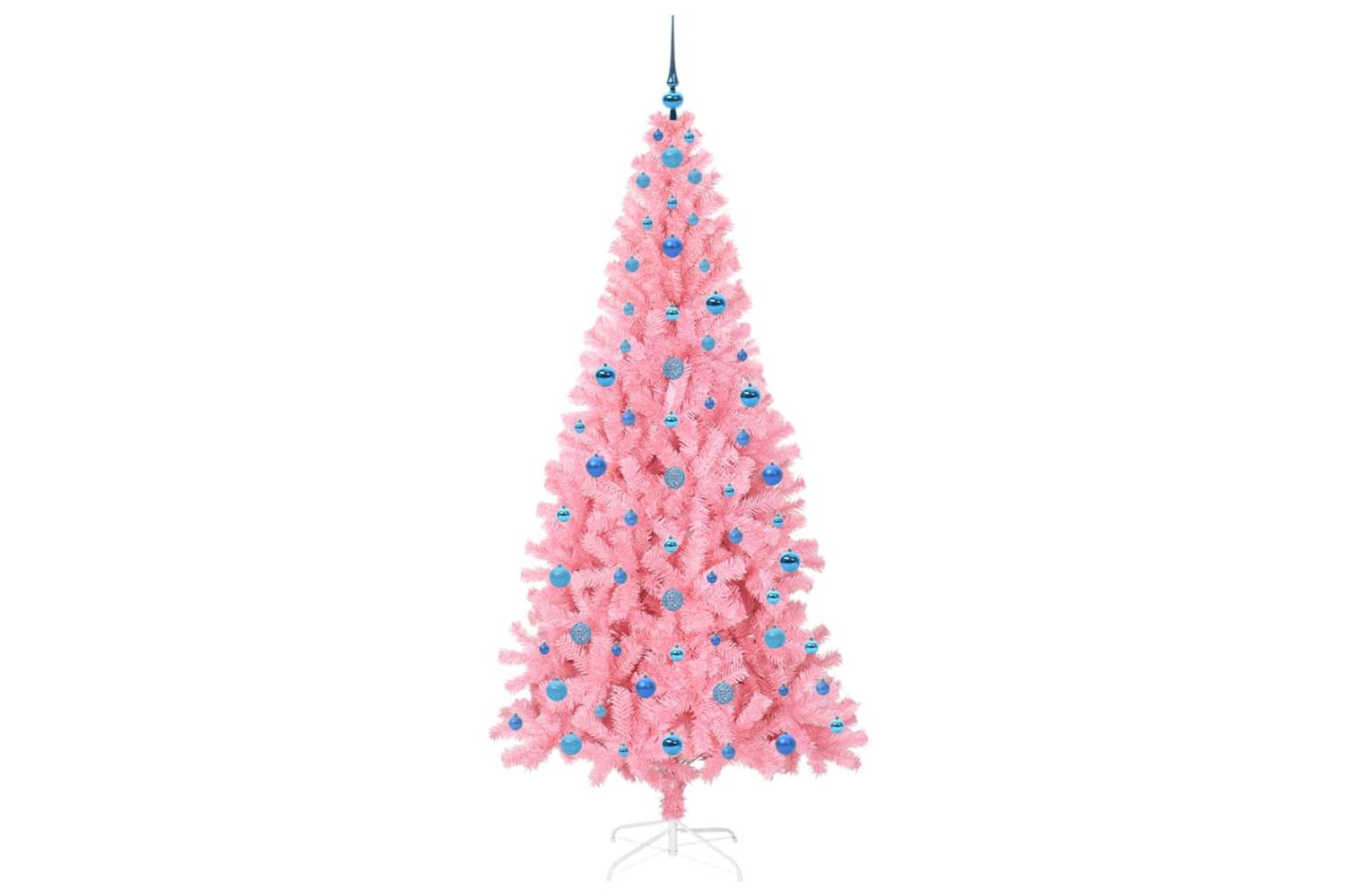 Vidaxl Christmas Tree With 300 Leds With Stand Pink 210 Cm Pvc-4