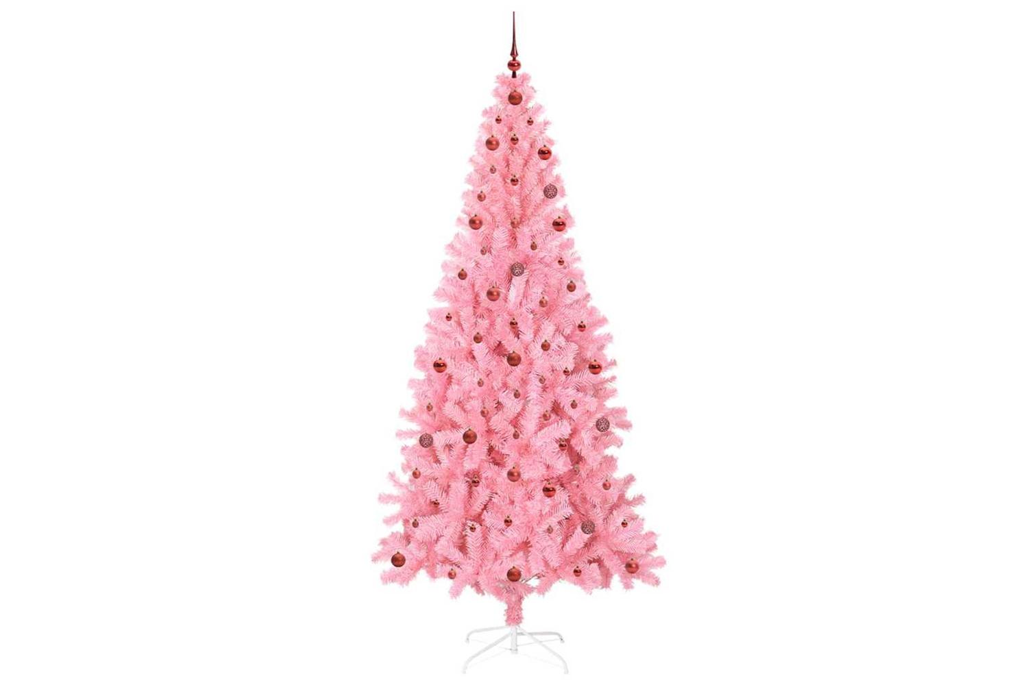 Vidaxl Christmas Tree With 300 Leds With Stand Pink 240 Cm Pvc-4