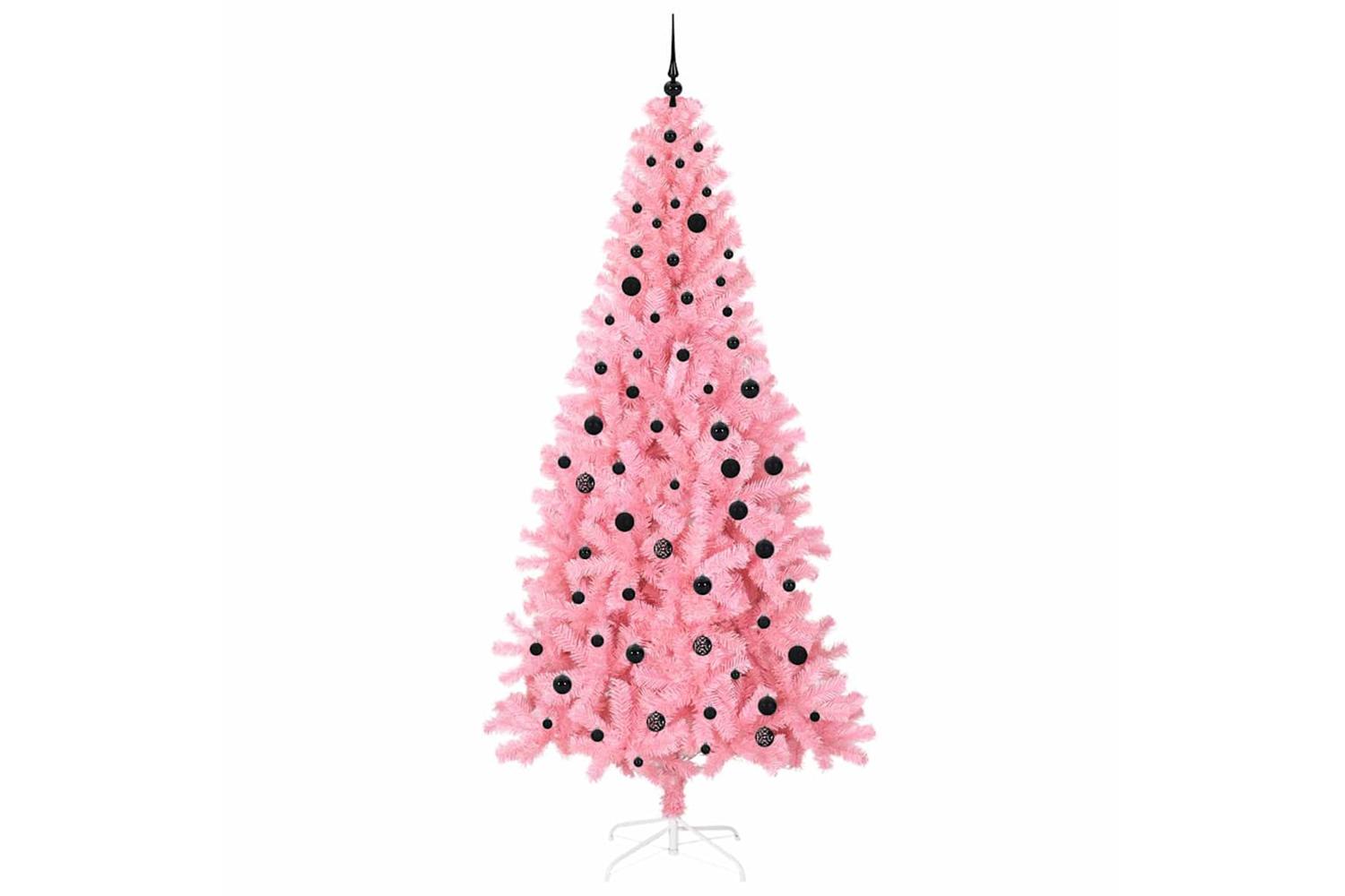 Vidaxl Christmas Tree With 300 Leds With Stand Pink 240 Cm Pvc-4