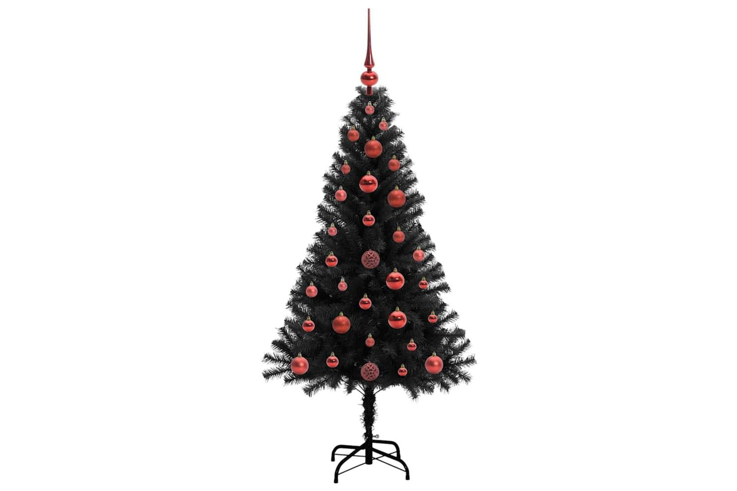 Vidaxl Christmas Tree With 150 Leds With Stand Black 120 Cm Pvc-4