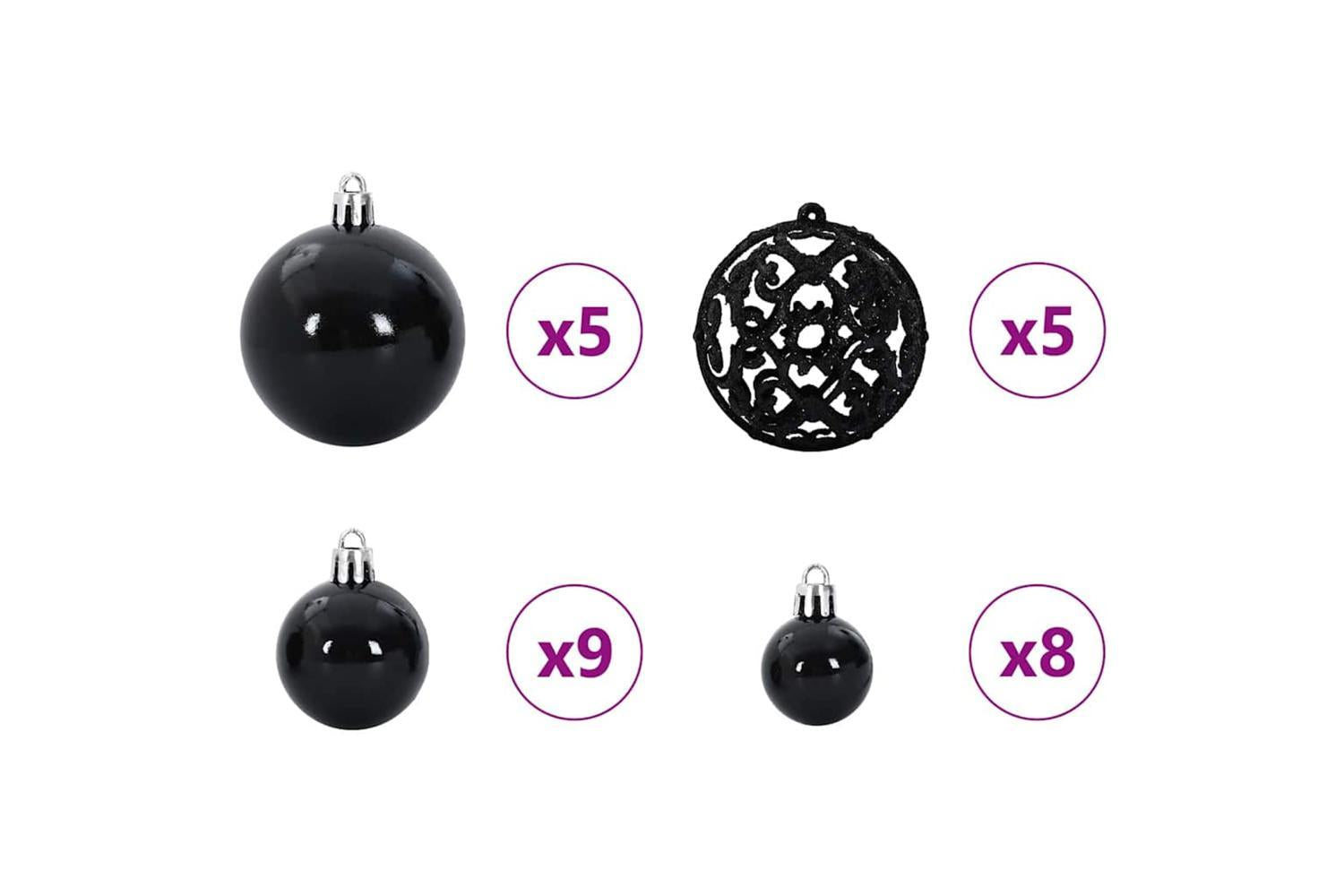 Vidaxl Christmas Tree With 150 Leds With Stand Black 120 Cm Pvc-8