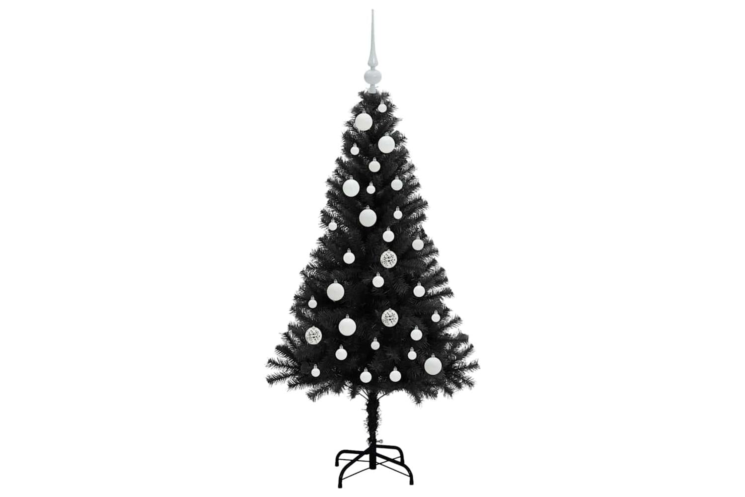 Vidaxl Christmas Tree With 150 Leds With Stand Black 120 Cm Pvc-4