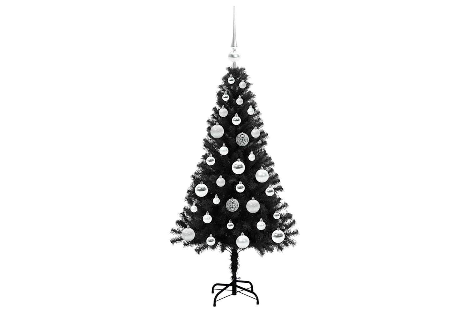 Vidaxl Christmas Tree With 150 Leds With Stand Black 120 Cm Pvc-4