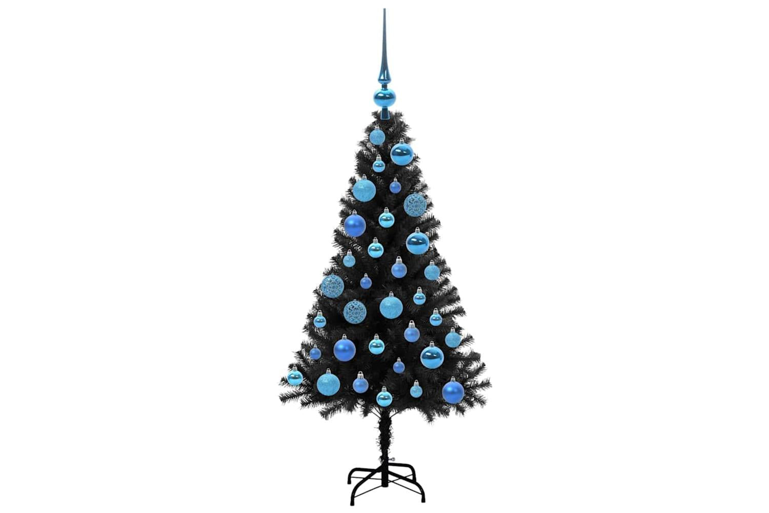 Vidaxl Christmas Tree With 150 Leds With Stand Black 120 Cm Pvc-4