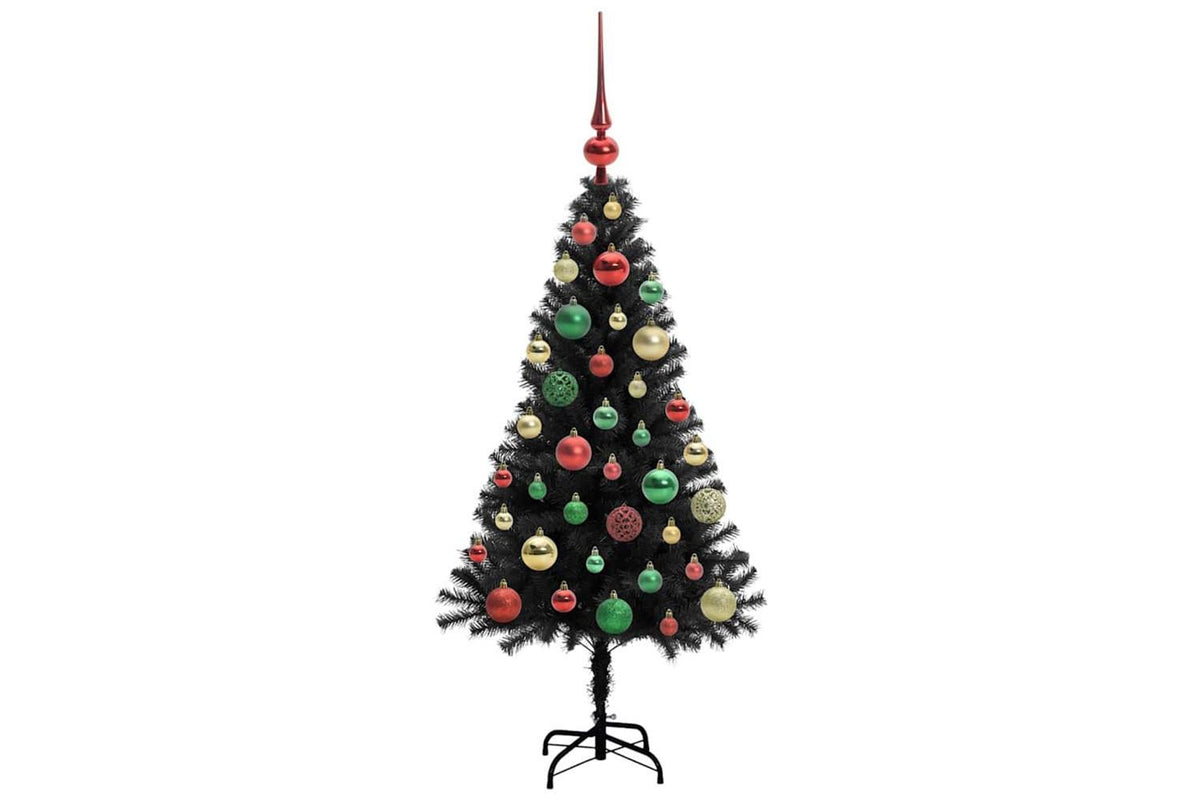 Vidaxl Christmas Tree With 150 Leds With Stand Black 120 Cm Pvc-6