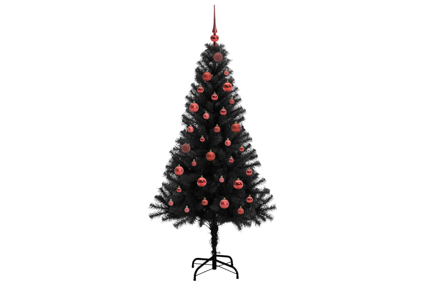 Vidaxl Christmas Tree With 150 Leds With Stand Black 150 Cm Pvc-4