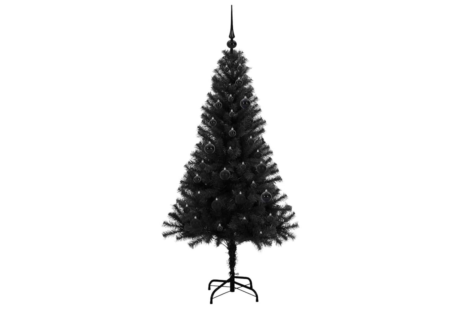 Vidaxl Christmas Tree With 150 Leds With Stand Black 150 Cm Pvc-4