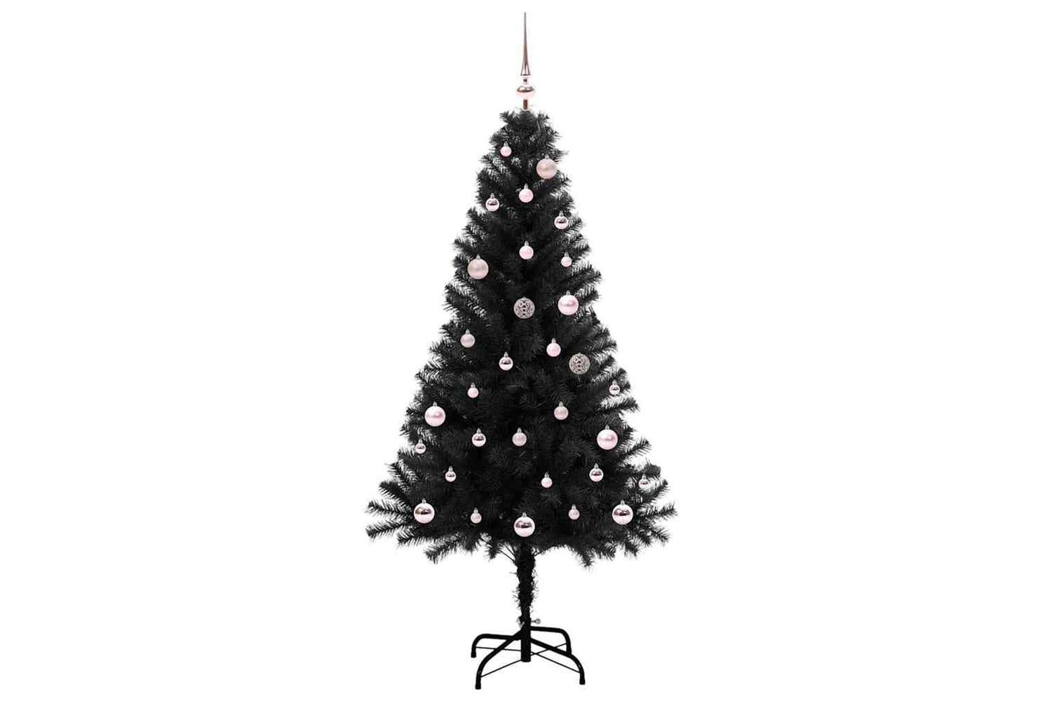 Vidaxl Christmas Tree With 150 Leds With Stand Black 150 Cm Pvc-3