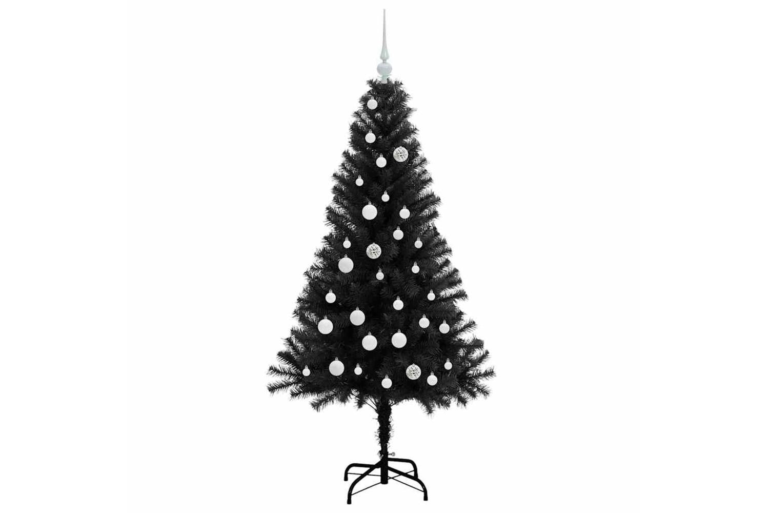 Vidaxl Christmas Tree With 150 Leds With Stand Black 150 Cm Pvc-4