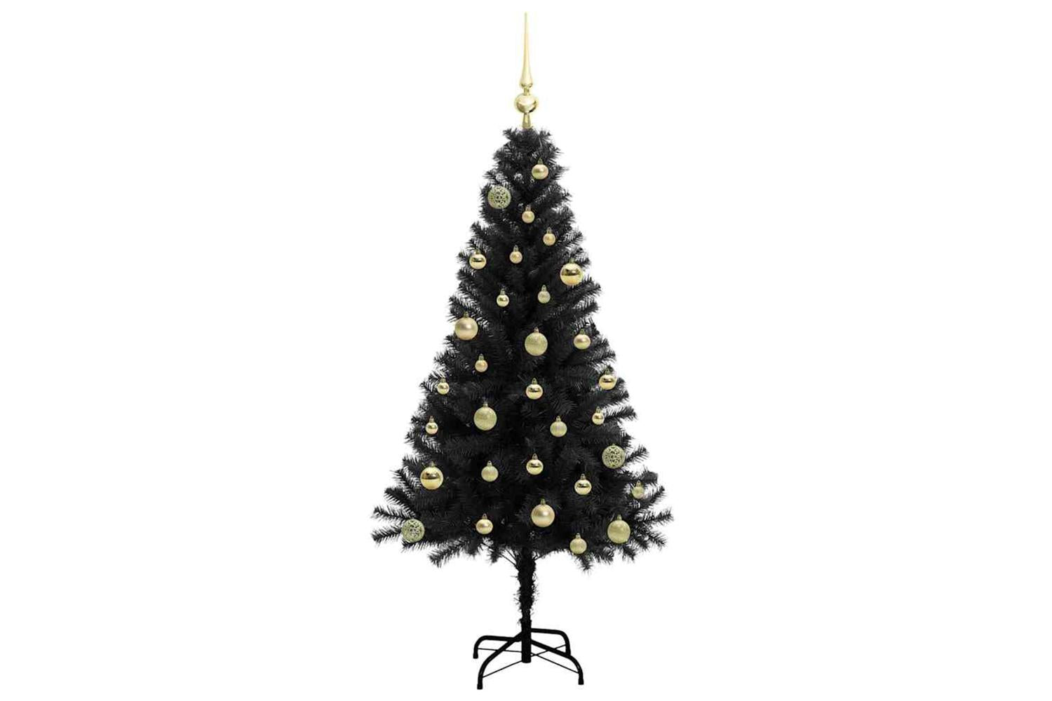 Vidaxl Christmas Tree With 150 Leds With Stand Black 150 Cm Pvc-4