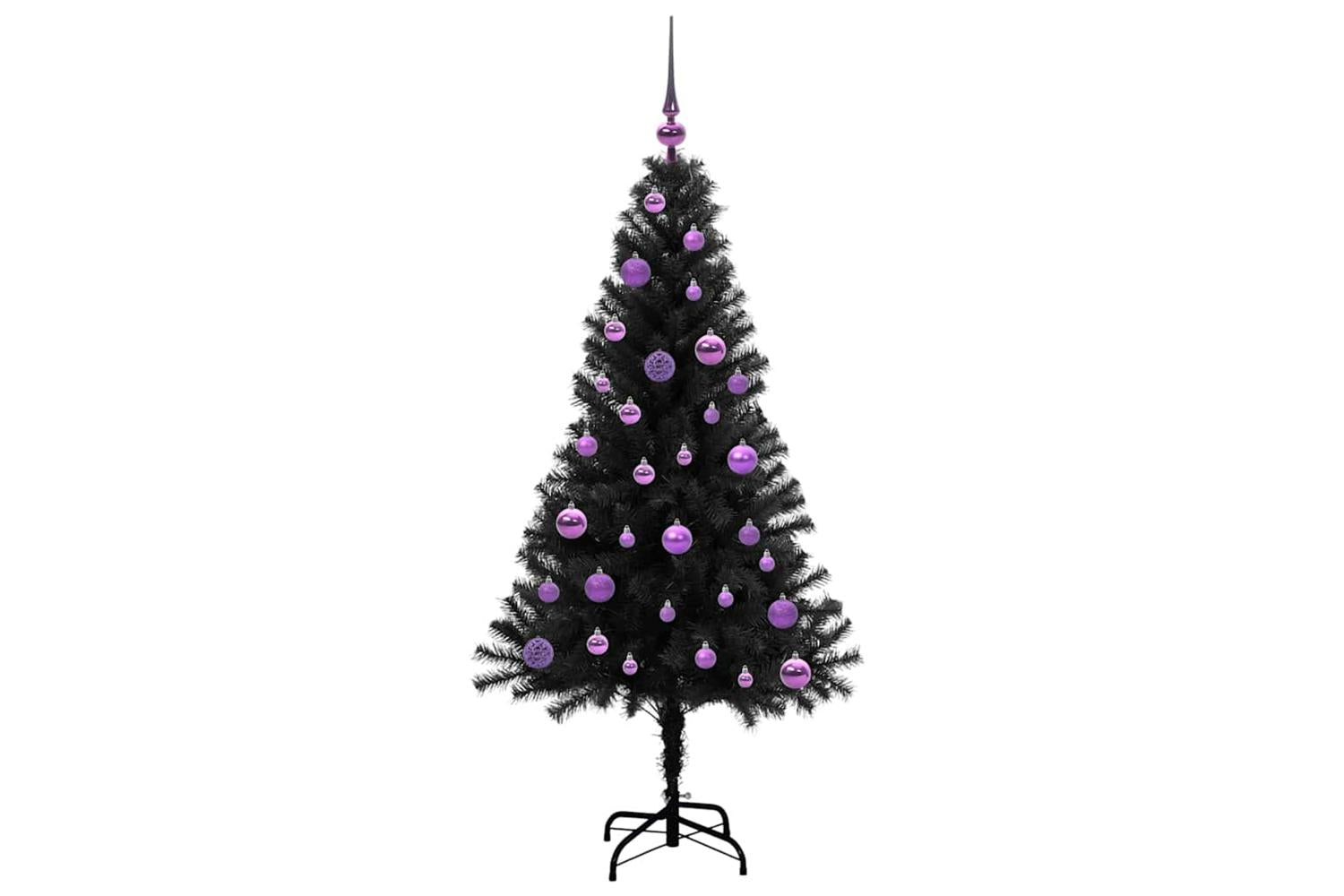 Vidaxl Christmas Tree With 150 Leds With Stand Black 150 Cm Pvc-4