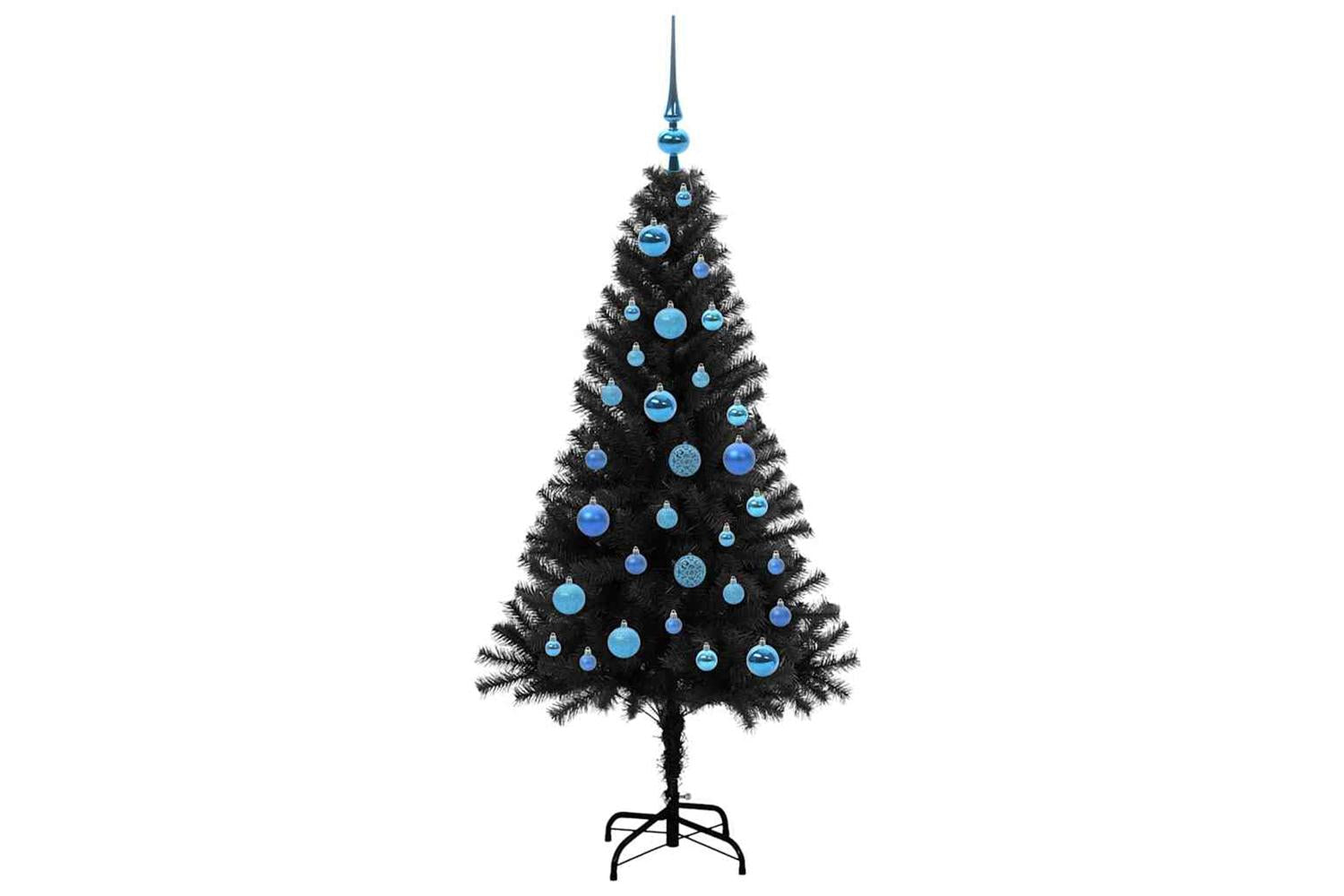 Vidaxl Christmas Tree With 150 Leds With Stand Black 150 Cm Pvc-4