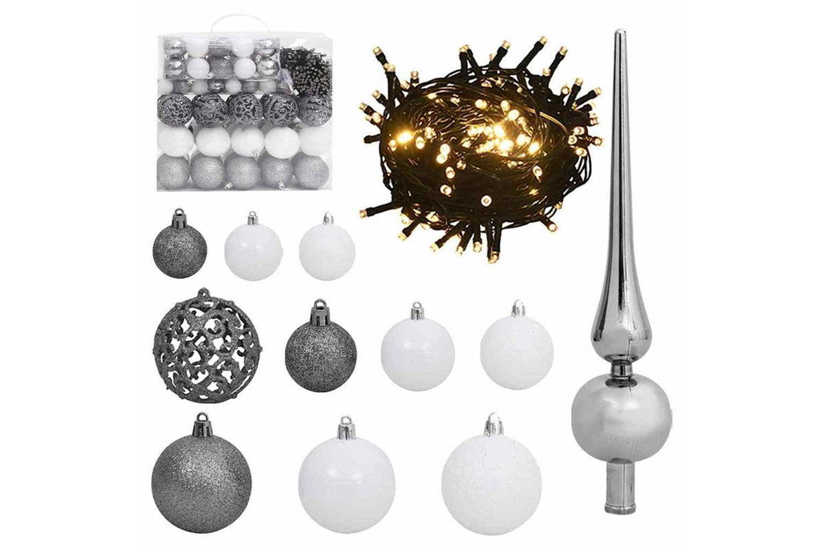 Vidaxl Christmas Tree With 300 Leds With Stand Black 180 Cm Pvc-5