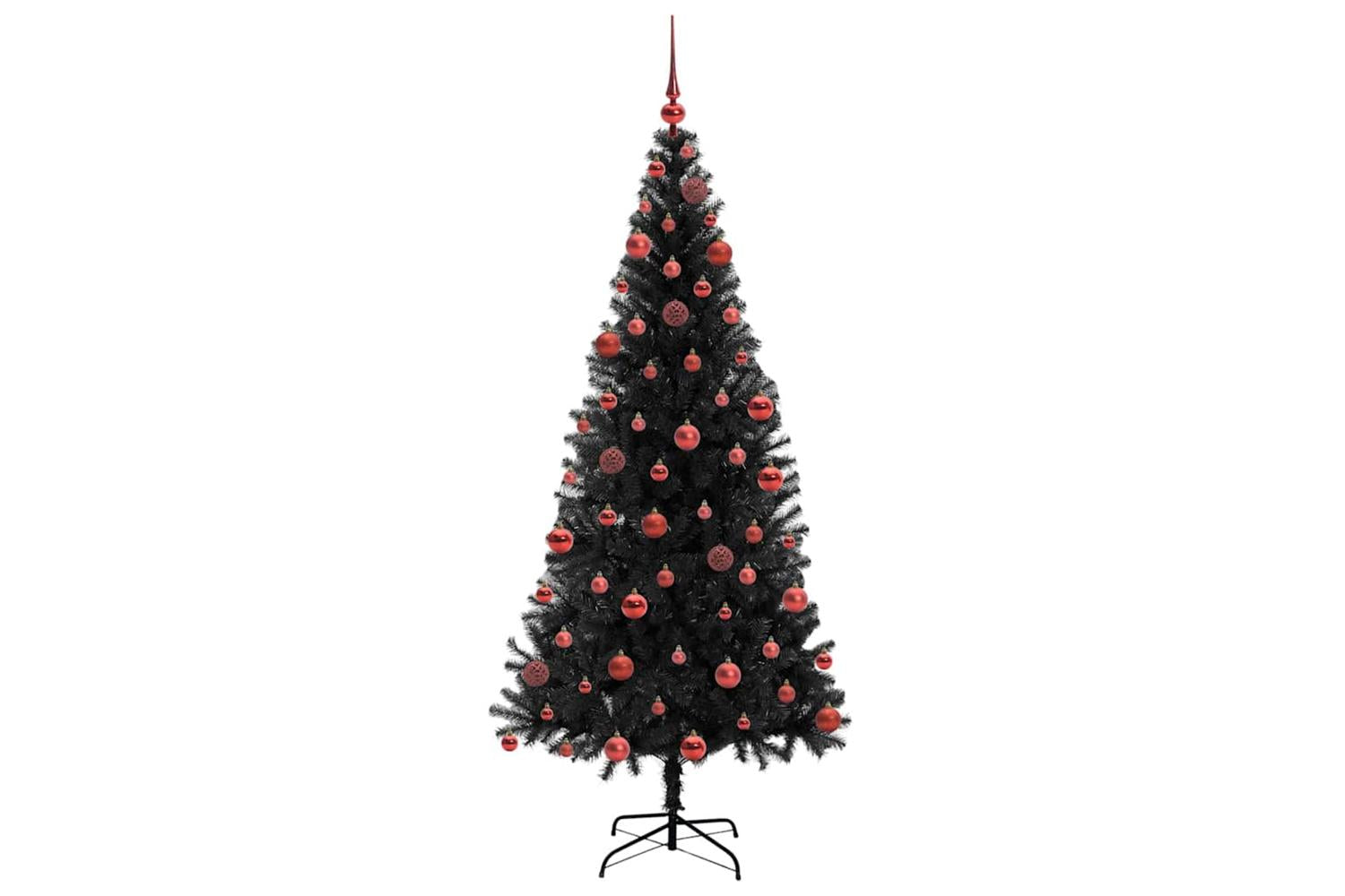 Vidaxl Christmas Tree With 300 Leds With Stand Black 180 Cm Pvc-4