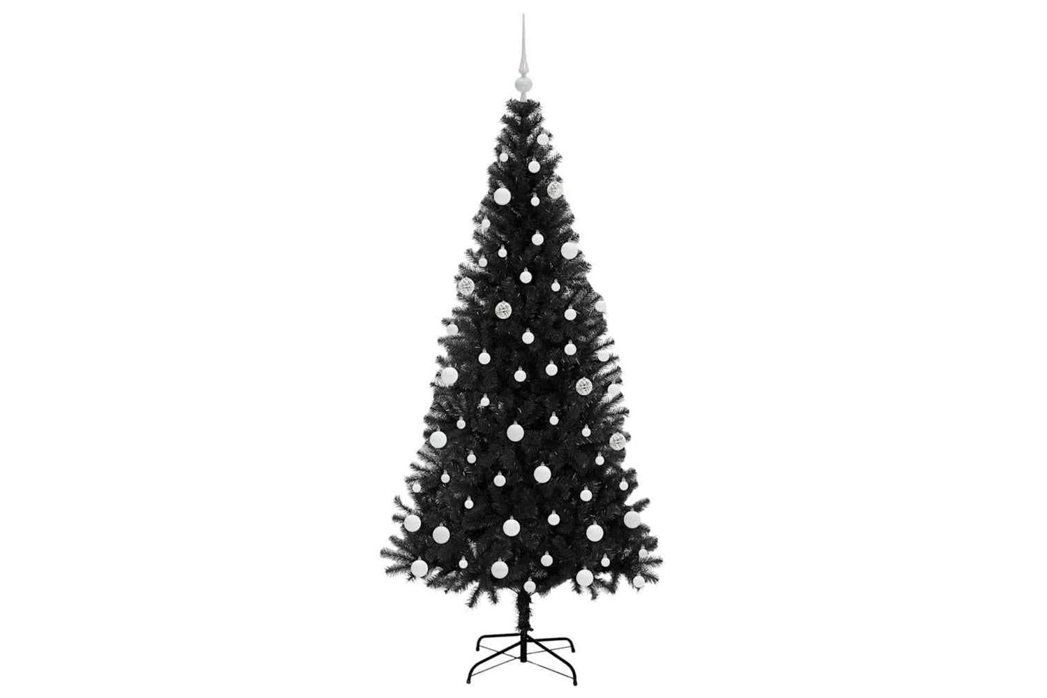 Vidaxl Christmas Tree With 300 Leds With Stand Black 180 Cm Pvc-4