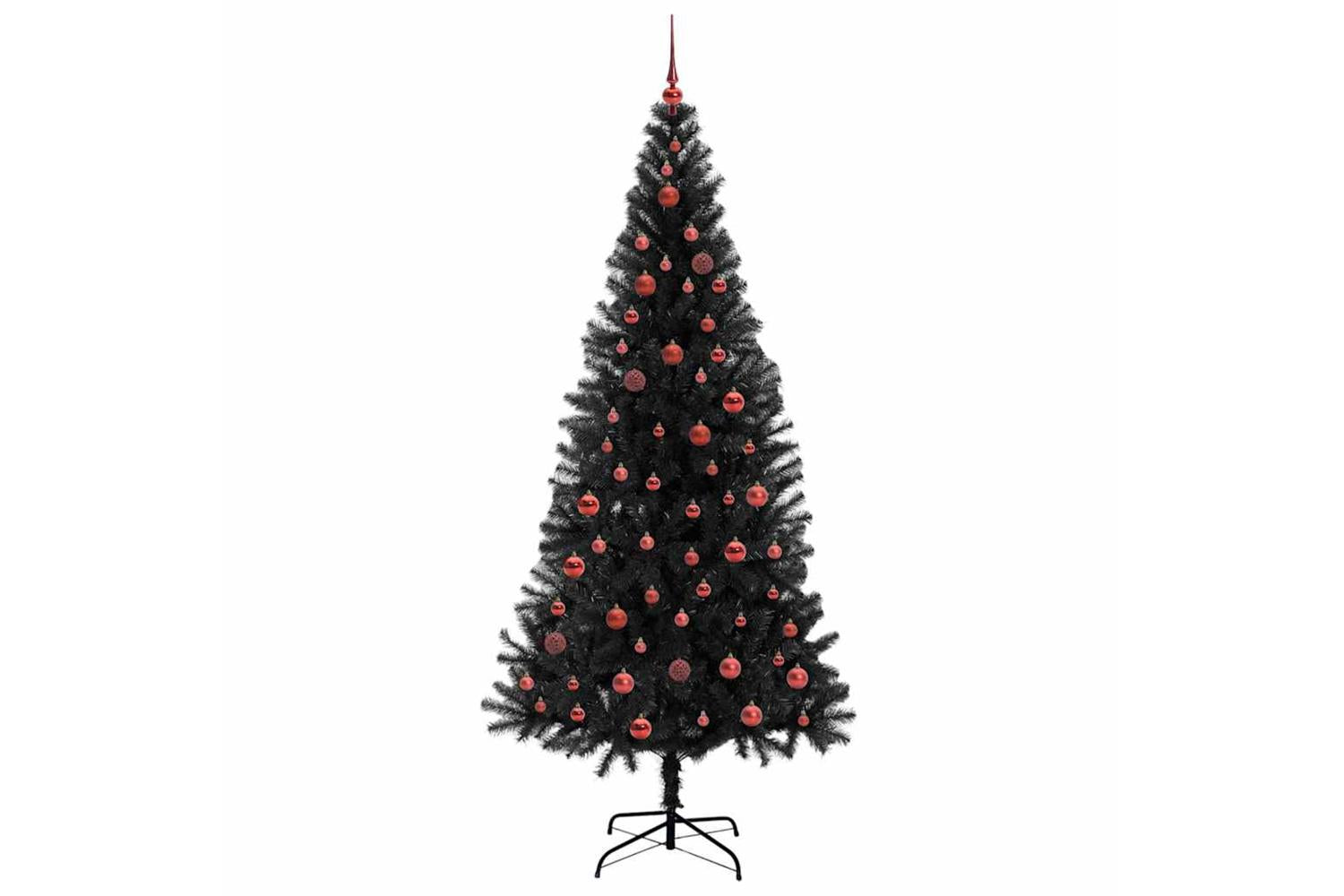 Vidaxl Christmas Tree With 300 Leds With Stand Black 210 Cm Pvc-4
